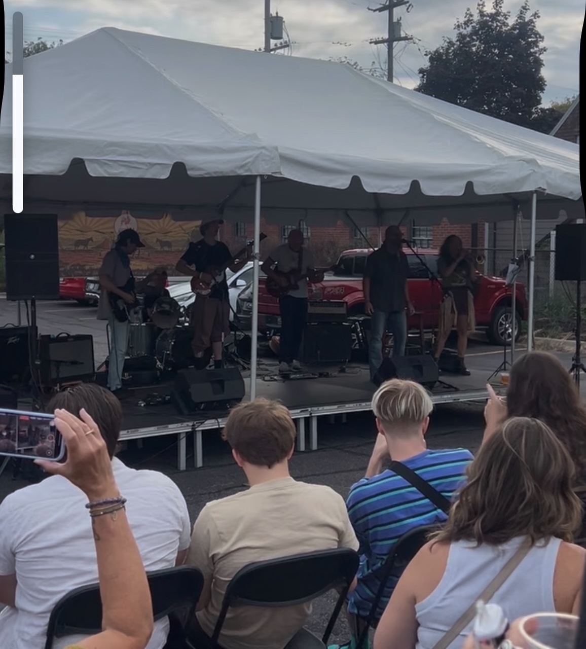 DR4WARD playing live under a tent